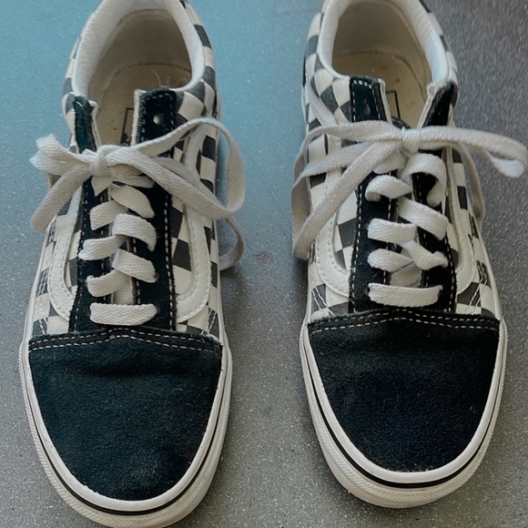 old school vans size 5 woman's black and white checkered - Picture 2 of 6